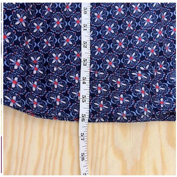 Anthropologie Maeve Sz XL Blue Floral Long Sleeve Ruffle Neck Tiered Maxi Dress8 - Picture 11 of 11